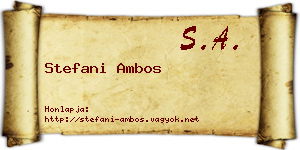 Stefani Ambos névjegykártya